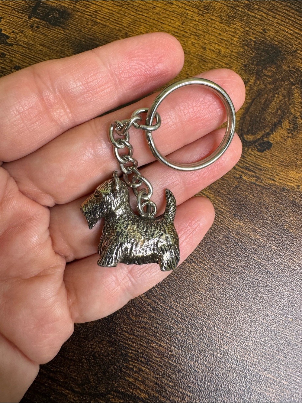 Silver Scottish Terrier Dog Keychain - Pet Lover Accessory